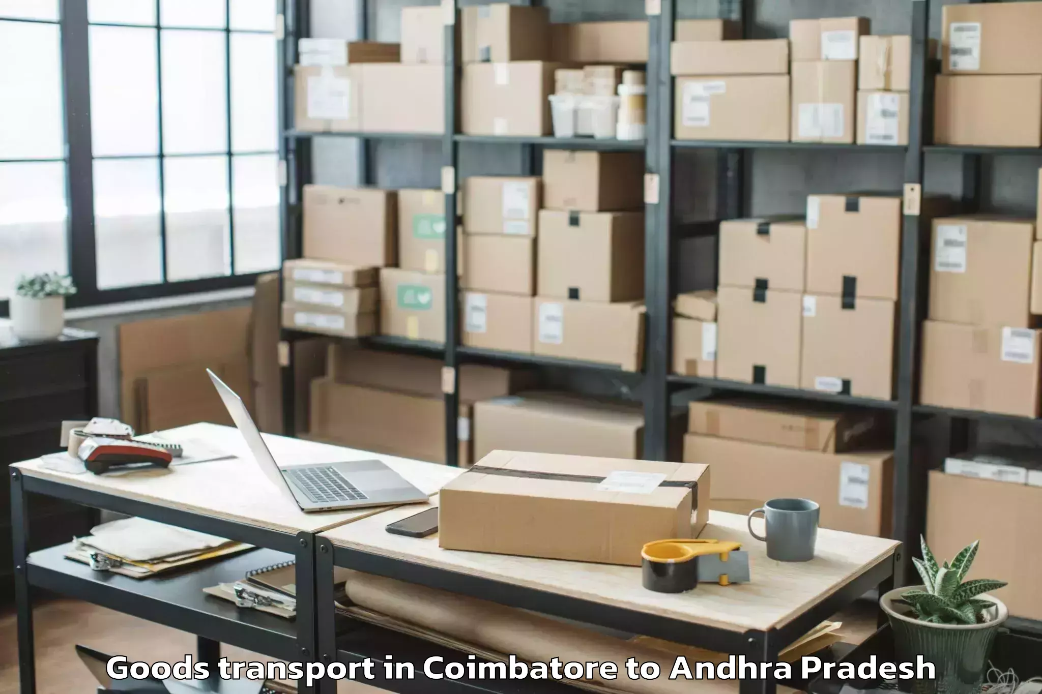 Book Coimbatore to Krishna University Machilipatn Goods Transport Online